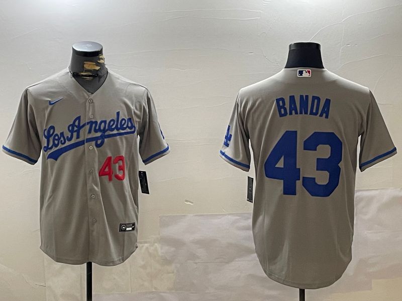 Men Los Angeles Dodgers #43 Banda Grey Game 2024 Nike MLB Jersey style 12093->los angeles dodgers->MLB Jersey